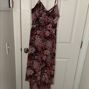 Lily Rose Burgundy Floral High Low Dress